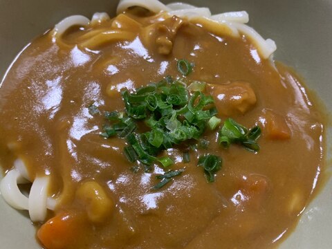 カレーが残ったら‼ぶっかけカレーうどん♪